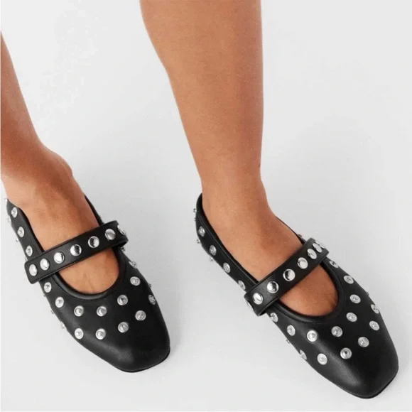 Stella McCartney Ryder mesh Ryder Popper-studded ballet flats